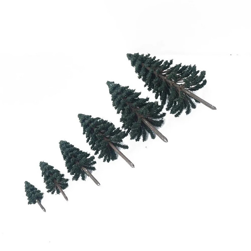 10/20/30 vnt. 5-15 cm kedro medžio žalias peizažas kraštovaizdžio modelis Kedro medžiai traukinio bėgių tiesimui Modelio išdėstymo atrama