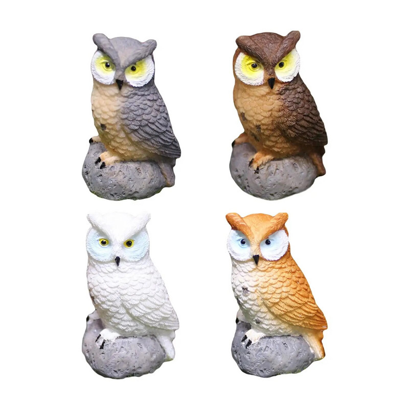 Bagoly tájkert dekoráció Miniatűr bagoly figurák Moha táj Mini bagoly figurák bonsai kézművességhez Babaház növénycserép