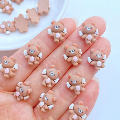 30 vnt. Naujas mielas mini 11*13 mm sparnuotas meškos dervos statulėlės amatai, puošnūs papuošalai, plaukų siuvimas, manikiūro priedai