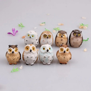 Moss Terrarium Decor Cute Owls Animal Resin Miniatures Figurine Craft Bonsai Pots Home Fairy Garden Στολίδι 1 ΤΕΜ.