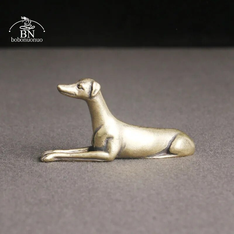 Masīvs misiņš Lojāls suņu rakstāmgalda ornamenti Vintage vara dzīvnieki Miniatūras figūriņas Dekorācijas Dāvanas Mājas dekors Amatniecība Aksesuāri