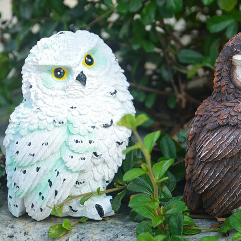 Āra dārza sveķu pūces ornamenta simulācijas informācija. Dzīvnieku miniatūra figūriņa draugiem ģimenes mīļotā dāvana CLH@8