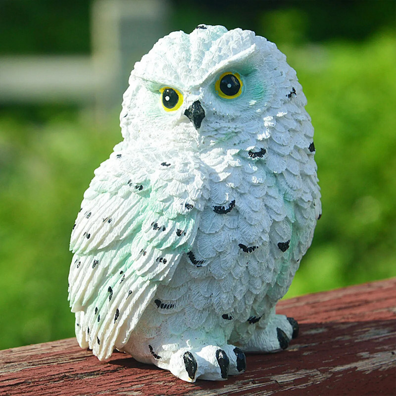 Āra dārza sveķu pūces ornamenta simulācijas informācija. Dzīvnieku miniatūra figūriņa draugiem ģimenes mīļotā dāvana CLH@8