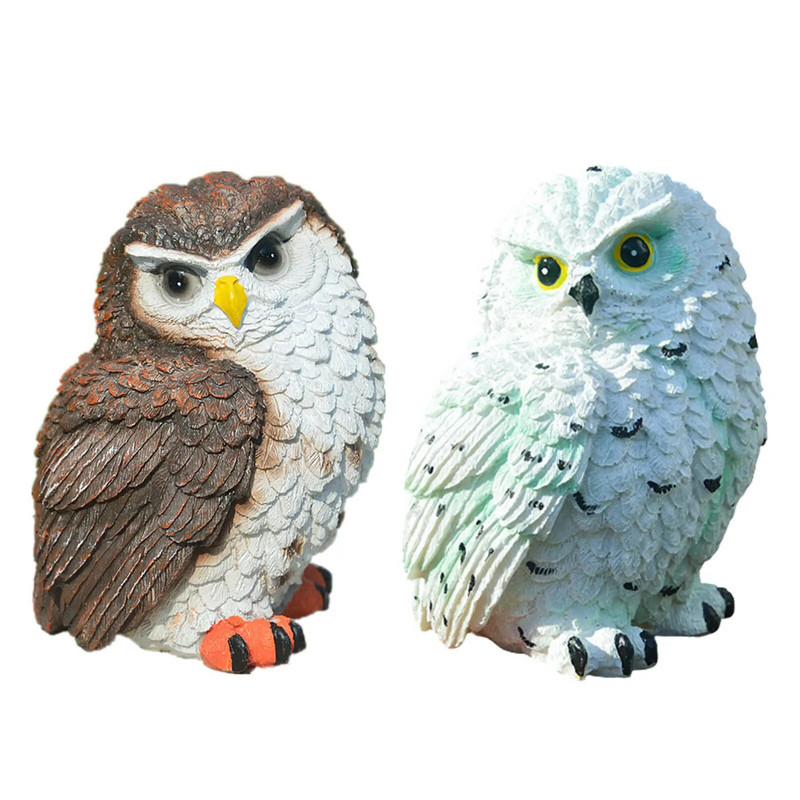 Āra dārza sveķu pūces ornamenta simulācijas informācija. Dzīvnieku miniatūra figūriņa draugiem ģimenes mīļotā dāvana CLH@8