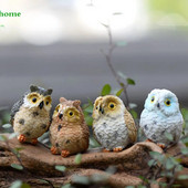 Mini slatke figurice sove od umjetne smole, crtane minijaturne kućice za lutke, mikro ukrasi za uređenje krajolika, nasumične boje