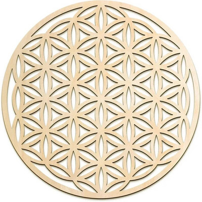 Cvijet života Drvene rukotvorine Sveta geometrija Čakra Zidni umjetnički dekor Joga/meditacija Duhovni dekor doma Kristalne drvene mrežaste ploče