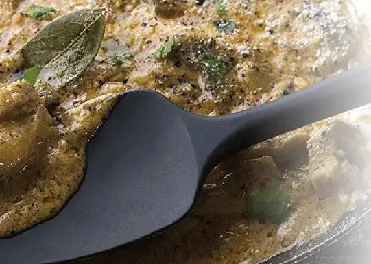 Silikona lāpstiņu komplekts, 6 daļīgs, nepiedegošs, karstumizturīgs gumijas lāpstiņas karotes virtuves rīki cepšanai ar nerūsējošā tērauda serdi