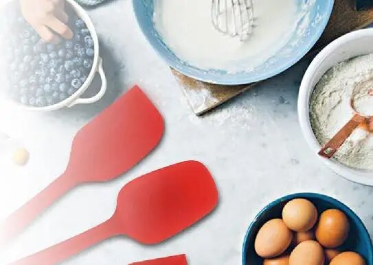 Silikona lāpstiņu komplekts, 6 daļīgs, nepiedegošs, karstumizturīgs gumijas lāpstiņas karotes virtuves rīki cepšanai ar nerūsējošā tērauda serdi