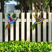 Metāla putnu sienas mākslas skulptūra āra piekarināms ornaments liels kolibri kulons dārza sienas mājas dekorēšanai