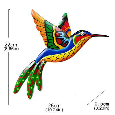 Metāla putnu sienas mākslas skulptūra āra piekarināms ornaments liels kolibri kulons dārza sienas mājas dekorēšanai