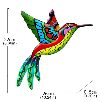 Metāla putnu sienas mākslas skulptūra āra piekarināms ornaments liels kolibri kulons dārza sienas mājas dekorēšanai