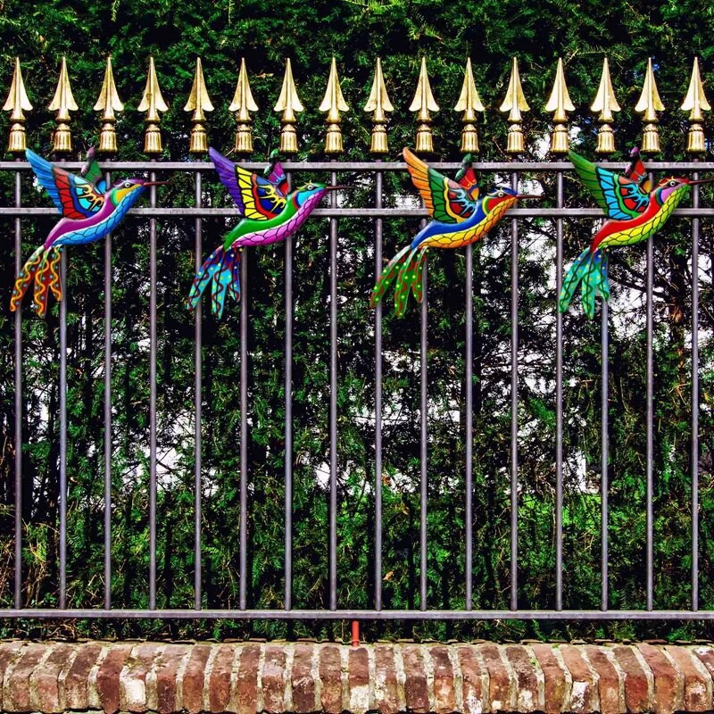 Metāla putnu sienas mākslas skulptūra āra piekarināms ornaments liels kolibri kulons dārza sienas mājas dekorēšanai