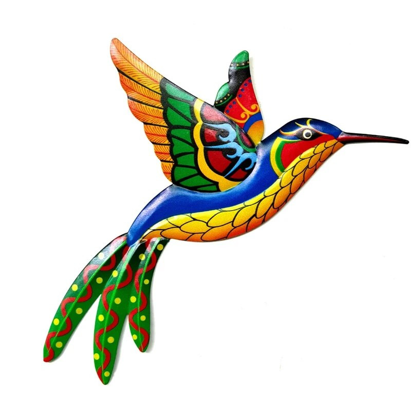 Metāla putnu sienas mākslas skulptūra āra piekarināms ornaments liels kolibri kulons dārza sienas mājas dekorēšanai