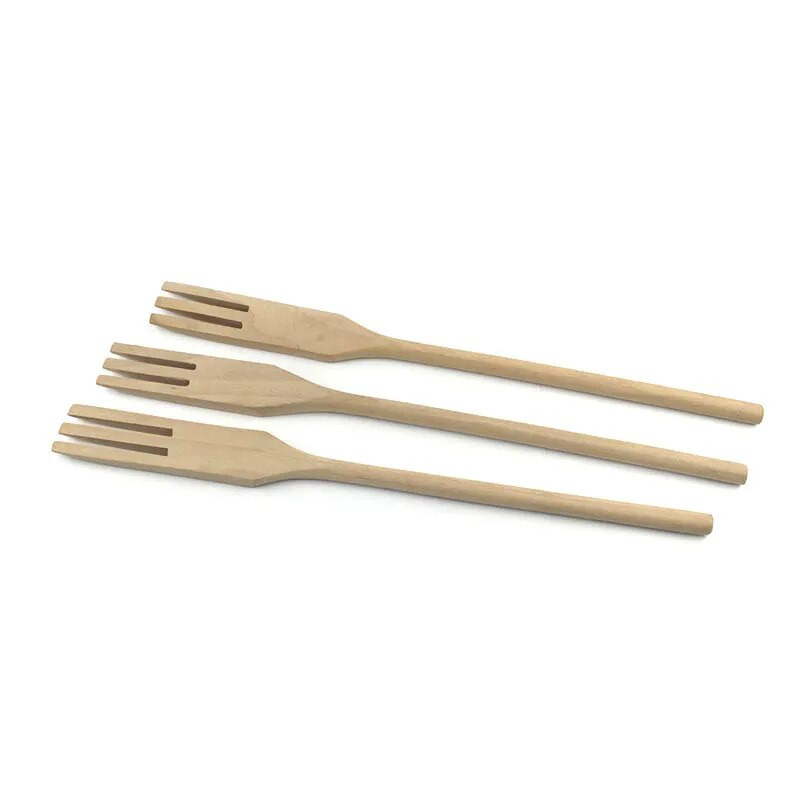 Koka dakšas virtuves piederumi Masīvkoka sīkrīks Dabiski virtuves rīki Salātu pasniegšanas sajaukšanas rīki