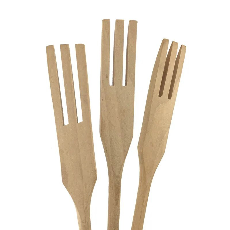 Koka dakšas virtuves piederumi Masīvkoka sīkrīks Dabiski virtuves rīki Salātu pasniegšanas sajaukšanas rīki