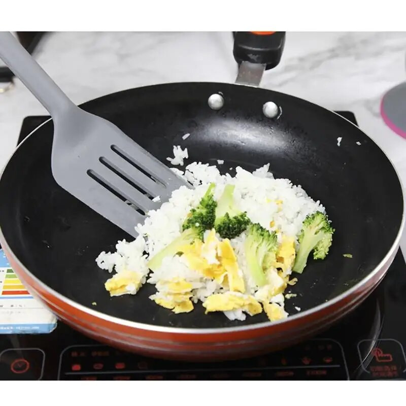 Silikona gatavošanas trauks Nepiedegošs Karstumizturīgs Universāls silikona trauks Virtuves rīks Cepšanas lāpstiņa Ēdiena gatavošanas piederumu rīks