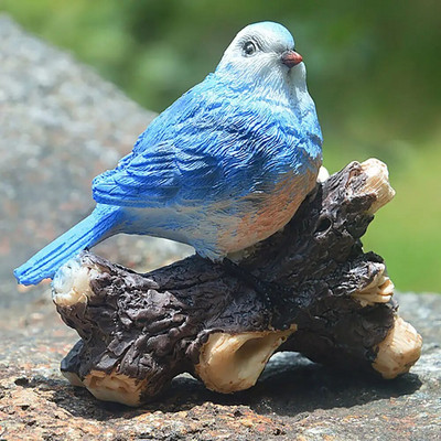 Gyvybiškas paukštis statula, derva, amatai žvirblis ant šakos karalaitė figūrėlė fėja sodo gyvūno skulptūra mikro peizažas