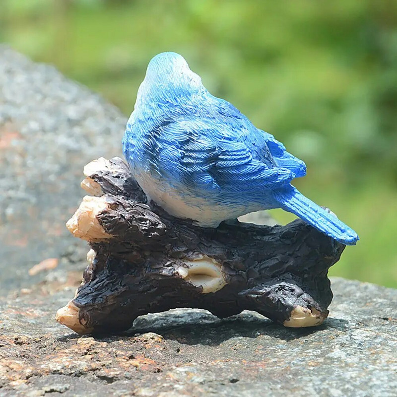 Gyvybiškas paukštis statula, derva, amatai žvirblis ant šakos karalaitė figūrėlė fėja sodo gyvūno skulptūra mikro peizažas