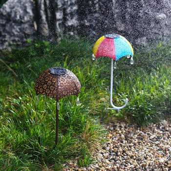 Solar Umbrella Light Πρίζα σφυρήλατο σίδερο Φωτισμός γκαζόν Solar Power Lantern Αδιάβροχο Landscape Art Lamp για εξωτερικό κήπο