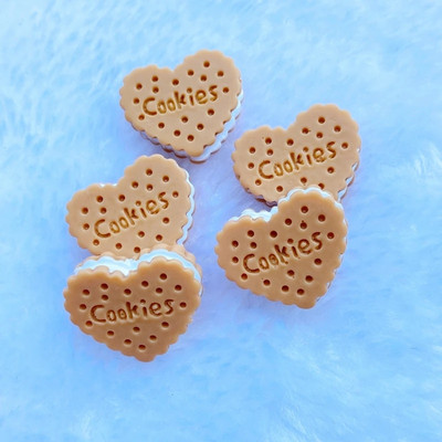 10 vnt. Naujas hibridinis modeliavimas širdies sausainių dervos plokščiu kabošono iškarpų albumu Kawaii puošmenos priedai J28