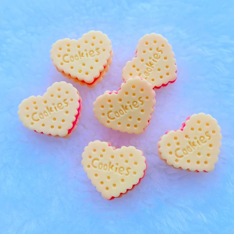 10 vnt. Naujas hibridinis modeliavimas širdies sausainių dervos plokščiu kabošono iškarpų albumu Kawaii puošmenos priedai J28