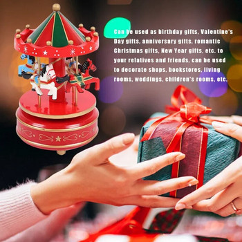 Коледна въртележка Играчка Автоматични въртележки Музикални кутии Сватбено парти Подарък за рожден ден Декорация на бебешка стая Коледен домашен декор