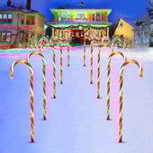 5 vnt Saulės kalėdiniai saldainių lemputės lauko vandeniui atsparūs Kalėdų dienos šviesos kelio žymekliai saldainių lempučių sodo dekoravimas