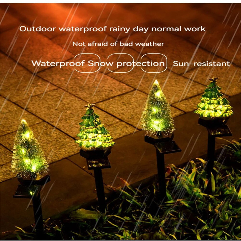 Saules LED gaismas Ziemassvētku eglīšu rotājumi āra ūdensnecaurlaidīga zāliena lampa Dārza terases rotājumi ainavu gaismas Ziemassvētku dāvanas