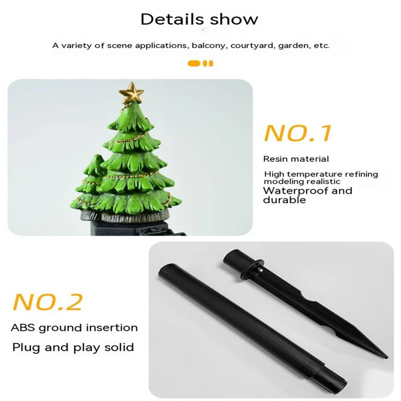Saules LED gaismas Ziemassvētku eglīšu rotājumi āra ūdensnecaurlaidīga zāliena lampa Dārza terases rotājumi ainavu gaismas Ziemassvētku dāvanas