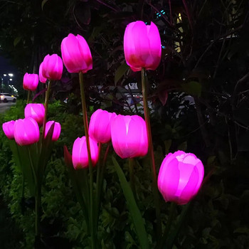 Solar Tulip Garden Lights Outdoor IP65 Waterproof Flowers Λάμπες γκαζόν για Pathway Διακόσμηση γάμου αυλής κήπου λαχανικών