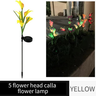 LED saules gaisma Calla Lily laterna dārza zāliena ainavas spraudņa lampa āra zāles celiņa ielu dekorēšanai