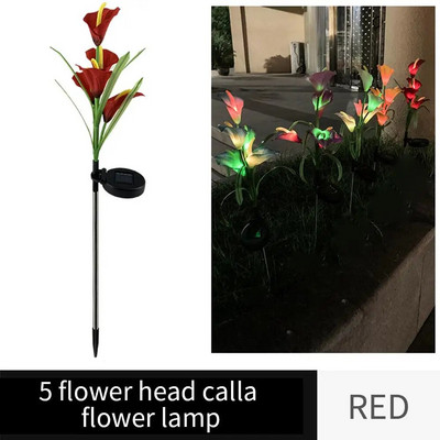 LED saules gaisma Calla Lily laterna dārza zāliena ainavas spraudņa lampa āra zāles celiņa ielu dekorēšanai