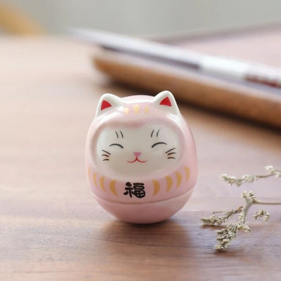 Japán kerámia Daruma kézművesség Rajzfilm Lucky Cat Fortune Dísz Táj Lakberendezés Kiegészítők Ajándékok Nappali dekoráció