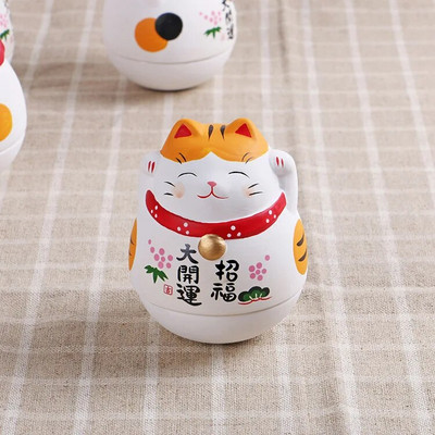 Japán kerámia Daruma kézművesség Rajzfilm Lucky Cat Fortune Dísz Táj Lakberendezés Kiegészítők Ajándékok Nappali dekoráció