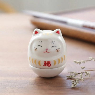 Japán kerámia Daruma kézművesség Rajzfilm Lucky Cat Fortune Dísz Táj Lakberendezés Kiegészítők Ajándékok Nappali dekoráció