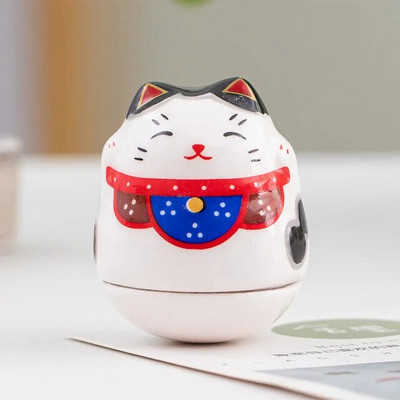 Japán kerámia Daruma kézművesség Rajzfilm Lucky Cat Fortune Dísz Táj Lakberendezés Kiegészítők Ajándékok Nappali dekoráció