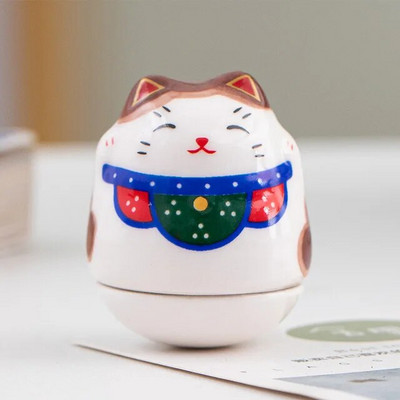 Japán kerámia Daruma kézművesség Rajzfilm Lucky Cat Fortune Dísz Táj Lakberendezés Kiegészítők Ajándékok Nappali dekoráció