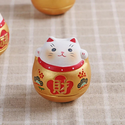 Japán kerámia Daruma kézművesség Rajzfilm Lucky Cat Fortune Dísz Táj Lakberendezés Kiegészítők Ajándékok Nappali dekoráció