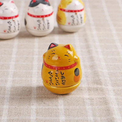 Japán kerámia Daruma kézművesség Rajzfilm Lucky Cat Fortune Dísz Táj Lakberendezés Kiegészítők Ajándékok Nappali dekoráció