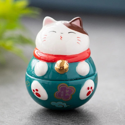 Japán kerámia Daruma kézművesség Rajzfilm Lucky Cat Fortune Dísz Táj Lakberendezés Kiegészítők Ajándékok Nappali dekoráció