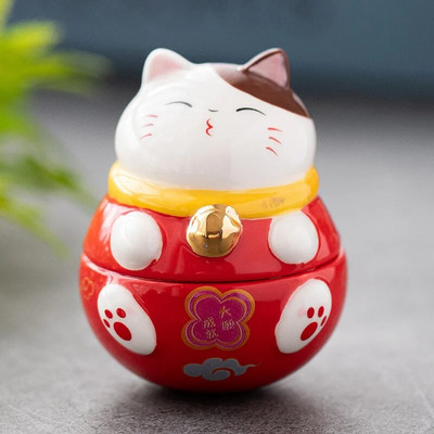Japán kerámia Daruma kézművesség Rajzfilm Lucky Cat Fortune Dísz Táj Lakberendezés Kiegészítők Ajándékok Nappali dekoráció