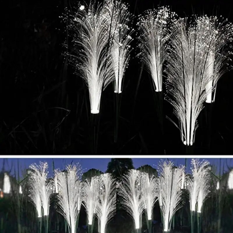 LED saulės sodo šviestuvai Šviečiantys nendrių žibintai lauko dekoras Saulės energija maitinami gėlių šviestuvai Kalėdų šviestuvai kiemo vejai