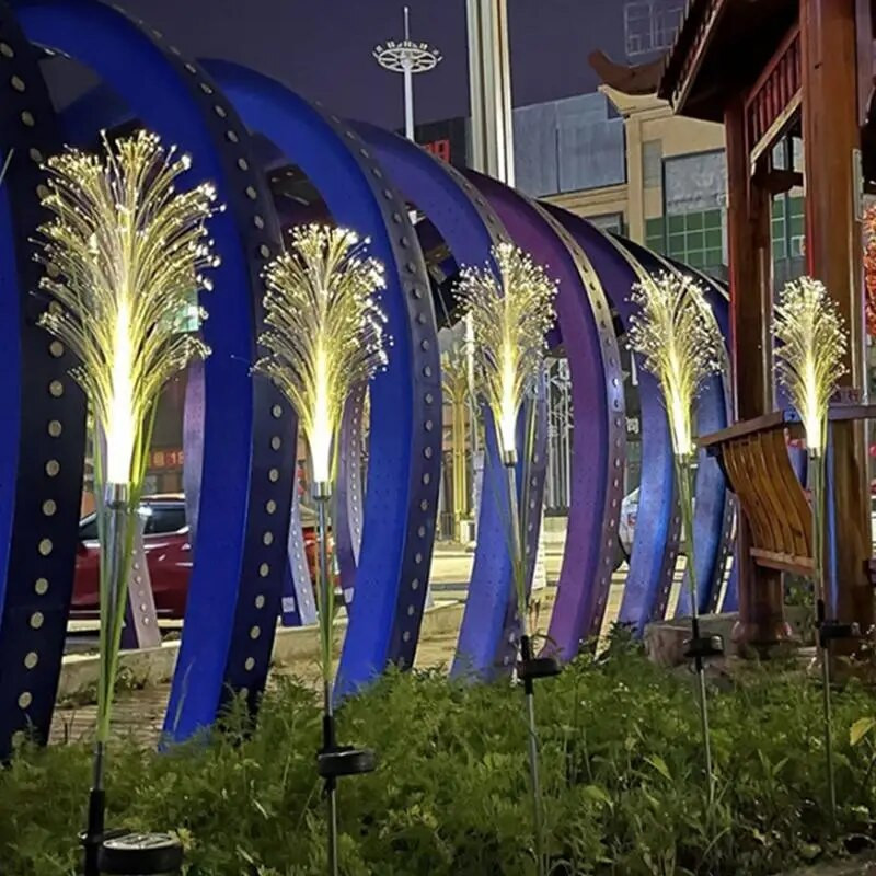 LED saulės sodo šviestuvai Šviečiantys nendrių žibintai lauko dekoras Saulės energija maitinami gėlių šviestuvai Kalėdų šviestuvai kiemo vejai