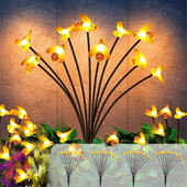 Saulės sodo šviestuvai Lauko Bičių Firefly žibintai Sway by Wind ir vandeniui atsparūs dekoratyviniai žibintai kiemo takui