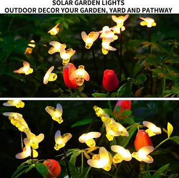 Solar Garden Lights Outdoor Bee Firefly Lights Sway by Wind & αδιάβροχα διακοσμητικά φώτα για το μονοπάτι της αυλής
