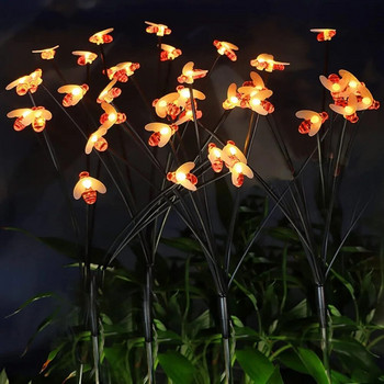 Слънчеви градински светлини Външни пчелни светлини Светулки, люлеещи се от вятъра и водоустойчиви декоративни светлини за пътека в двора