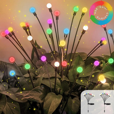 Saulės sodo šviestuvai Lauko Bičių Firefly žibintai Sway by Wind ir vandeniui atsparūs dekoratyviniai žibintai kiemo takui