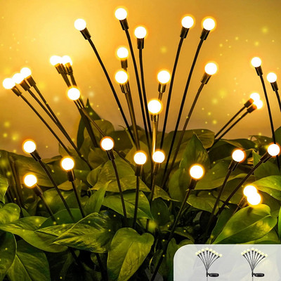 Saulės sodo šviestuvai Lauko Bičių Firefly žibintai Sway by Wind ir vandeniui atsparūs dekoratyviniai žibintai kiemo takui