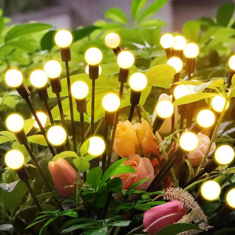 Saulės sodo šviestuvai Lauko Bičių Firefly žibintai Sway by Wind ir vandeniui atsparūs dekoratyviniai žibintai kiemo takui