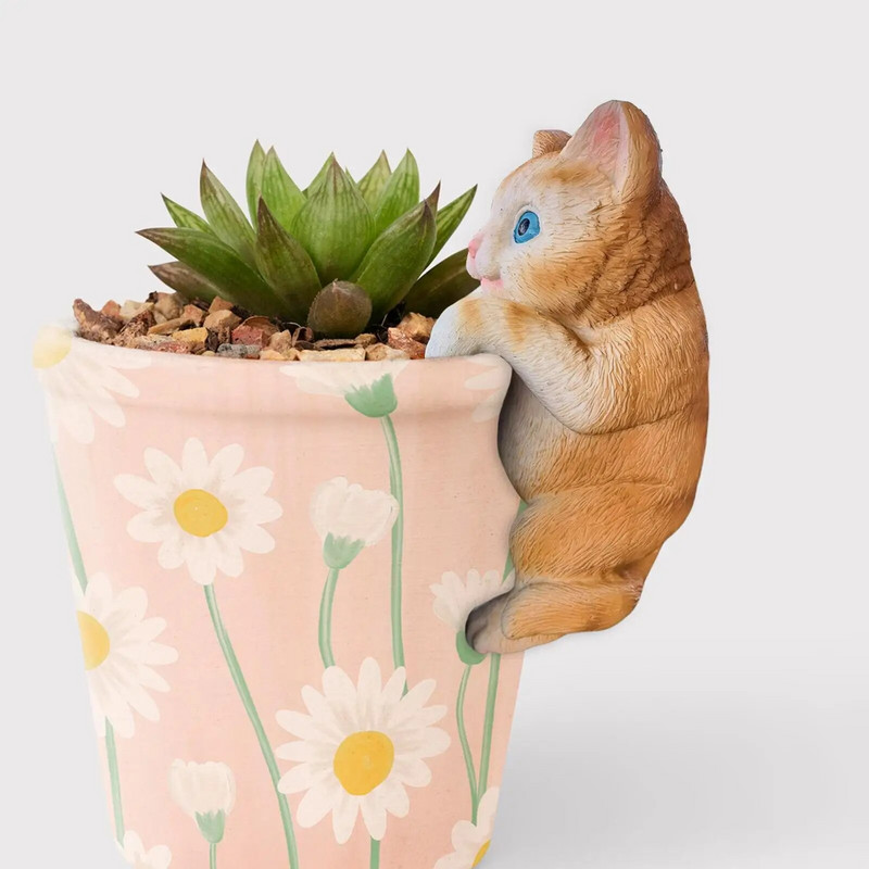 Nokarenas dzīvnieku statujas dārza skulptūra, Dzīvnieku stādītāju pakaramie, miniatūras figūriņas puķu podu apkaklis žogam terases balkonam